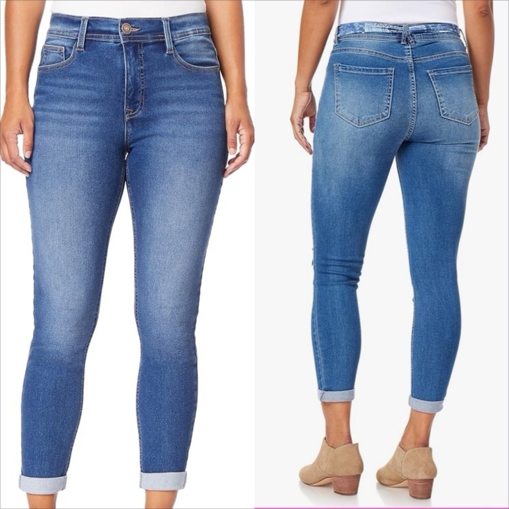 Angels Forever Juniors Women's Signature Convertible medium wash Skinny‎ Jeans